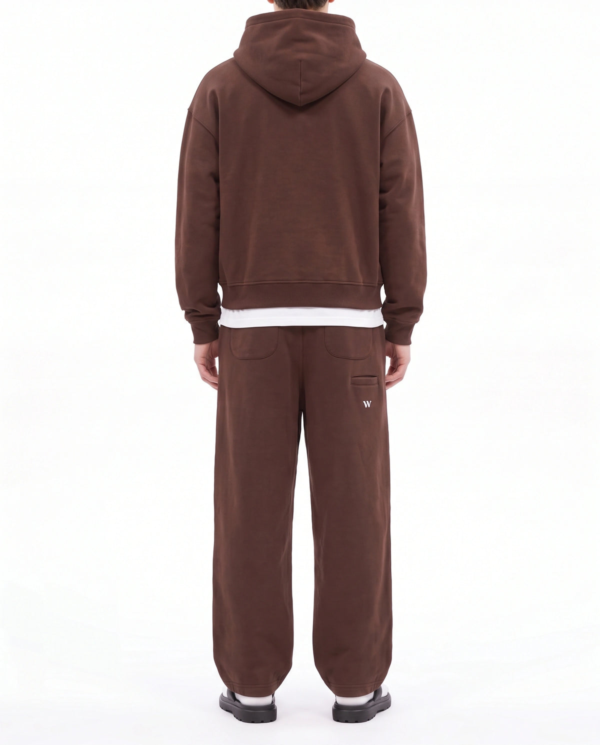 Mocha Brown Baggy Cotton-rich sweatpants (Warft)