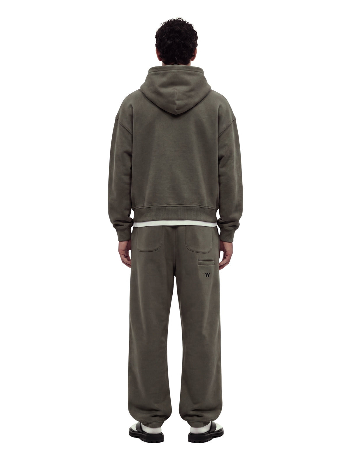Stone Olive Baggy Cotton-rich sweatpants (Warft)