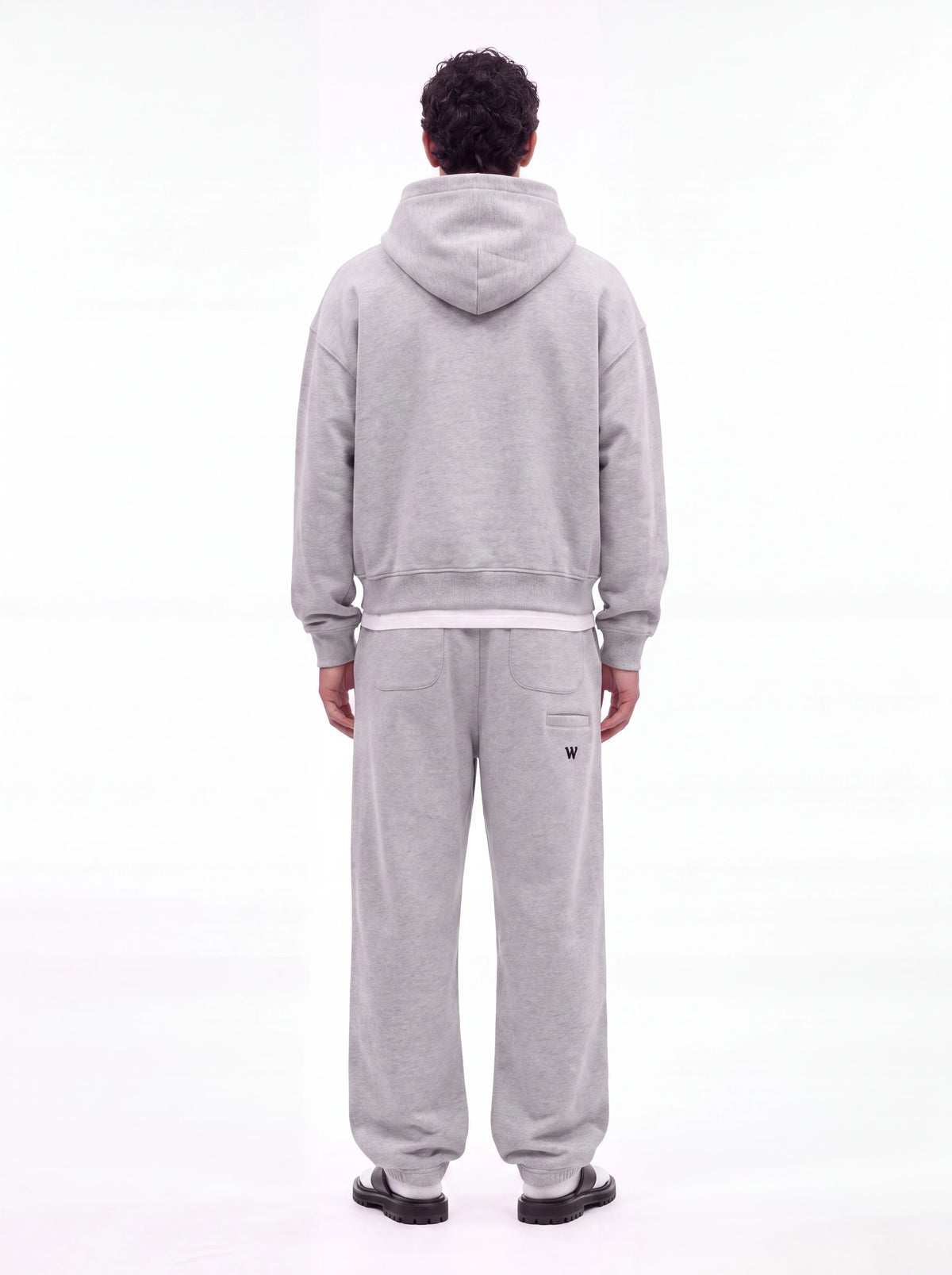 Melange Grey Baggy Cotton-rich sweatpants (Warft)