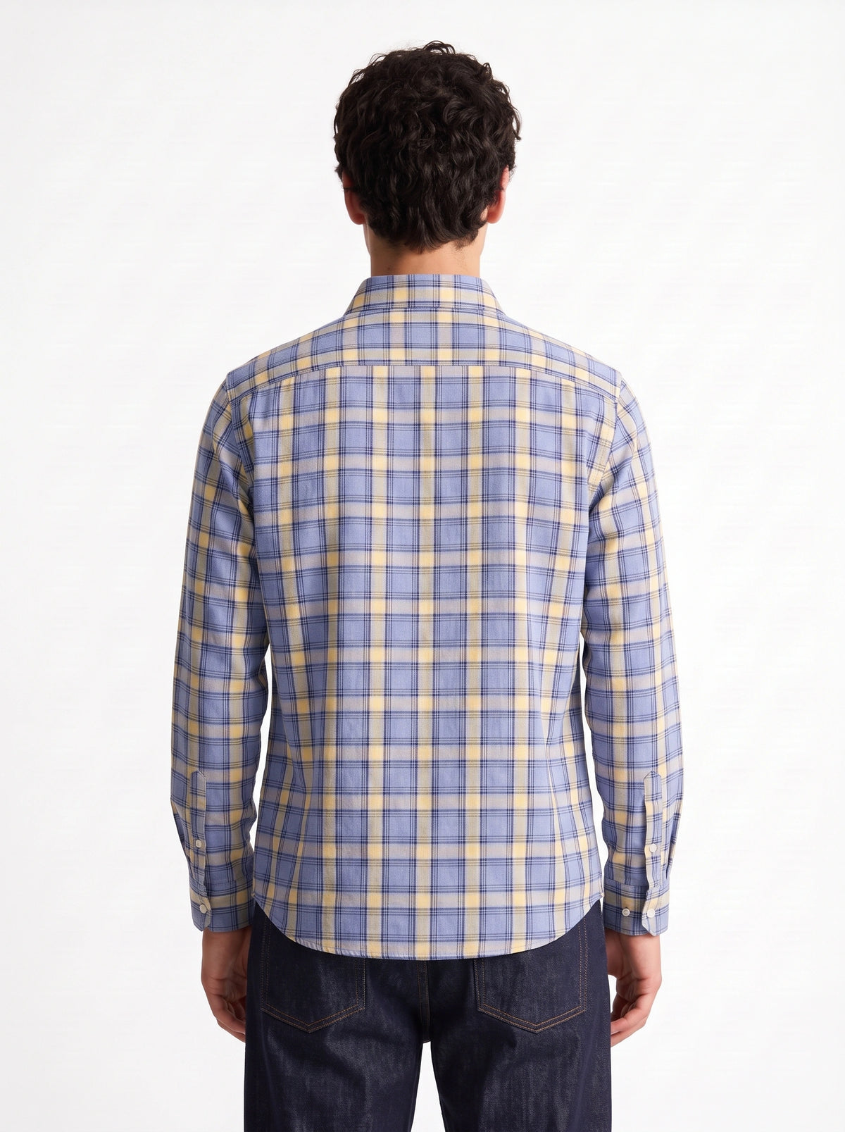 Blueberry Sorbet Checkered Linen Blend Shirt